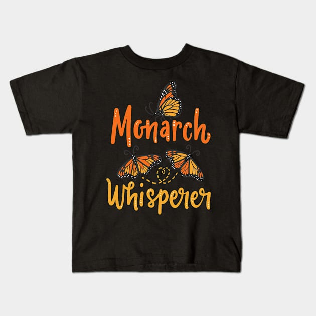 Monarch Butterflies Insect Entomologist Kids T-Shirt by KAWAIITEE